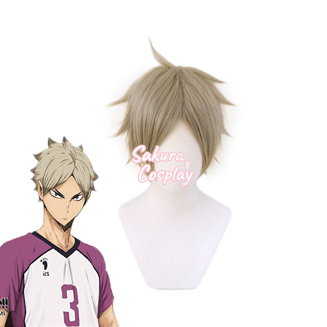 Anime haikyuu!! Eita fantasia de cabelo sintético curto, resistente ao  calor, fantasia semi-cosplay, dia